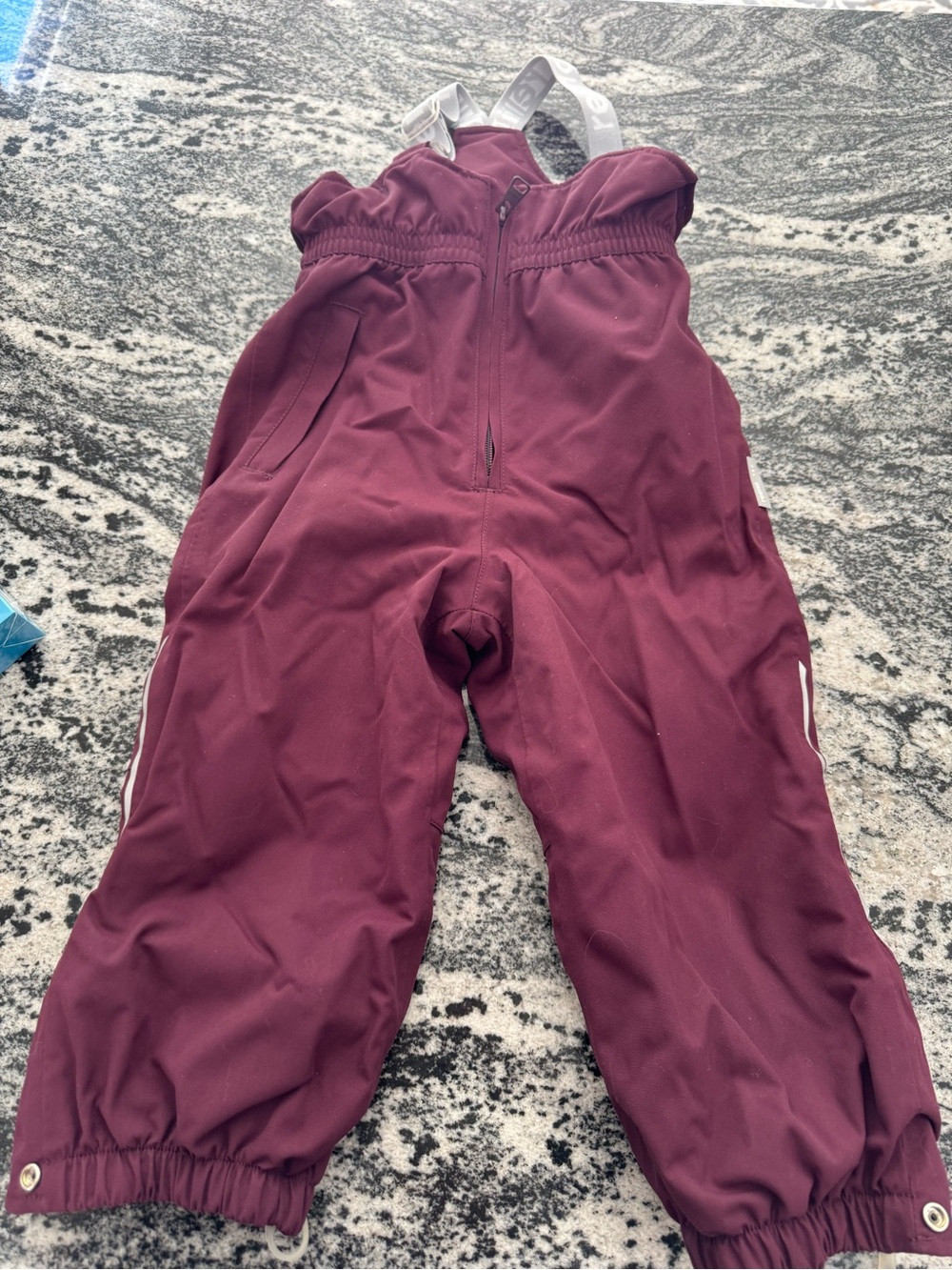 Children's Insulated Winter Overalls in Burgundy